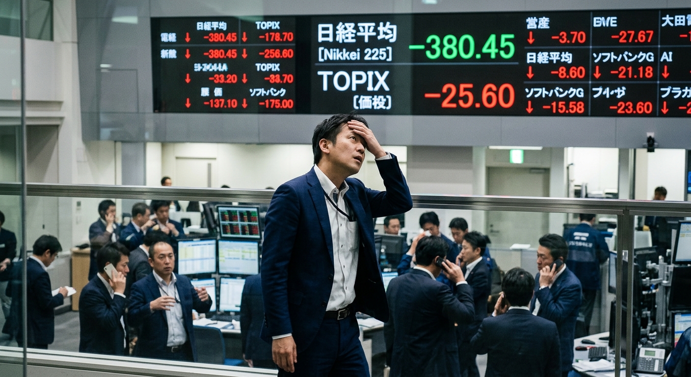 Japanese Stocks Slide as Bond Market Anxiety Hits AI Sentiment
